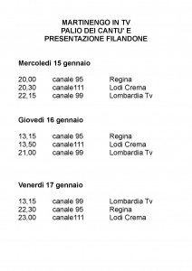 Martinengo in Tv