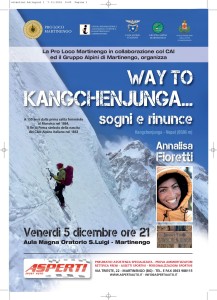 Serata alpinistica "Way to Kangchenjunga" @ aula magna oratorio S. Luigi