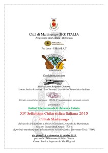 XIV settimana chitarristica italiana città di Martinengo @ Ex Monastero di santa Chiara | Martinengo | Lombardia | Italia