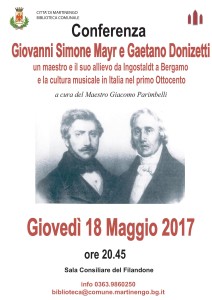 Conferenza: Giovanni Simone Mayr e Gaetano Donizetti @ Sala Consiliare del Filandone | Martinengo | Lombardia | Italia