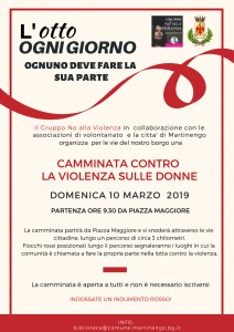 "L'Otto ogni giorno" - Camminata contro la violenza sulle donne @ Centro Storico di Martinengo