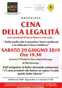 Cena della Legalità @ Oratorio San Luigi Gonzaga Martinengo