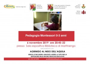Serata d’incontro “Pedagogia Montessori: 0-3 anni” @ Biblioteca comunale