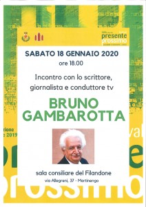 Incontro in biblioteca con Bruno Gambarotta @ Martinengo, Sala Consiliare Filandone