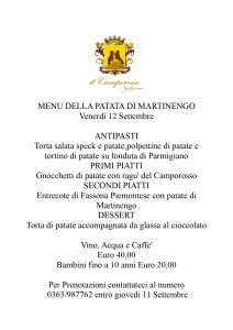 Cena a tema patata di Martinengo presso Agriturismo Camporosso