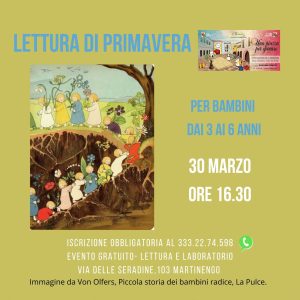 Lettura di Primavera - (età 3-6 anni) @ Cortenuova di Sopra, frazione di Martinengo